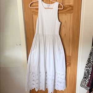 Nordstrom White Sleeveless Midi Dress